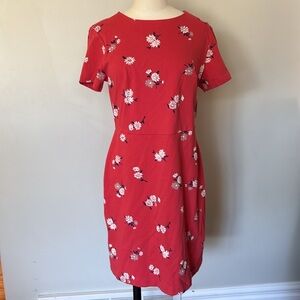 Old Navy Red Floral Short Sleeve Dress Sz M